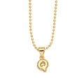 Polished gold-plated necklace featuring a minimalist letter Q pendant with ball chain link - Letter Q