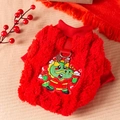 Red velvet pet New Year vest with dragon embroidery and built-in D-ring harness - XS / Lucky Dragon Velvet Jacket