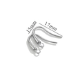 Silver stainless steel earring hooks for DIY jewelry making in 15mm and 17mm sizes - Style 6 / Steel
