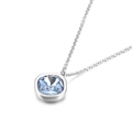 Elegante collana in argento con ciondolo in zircone quadrato azzurro da 13 mm - Azzurro