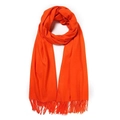 Écharpe orange vif au toucher cachemire avec franges pour la chaleur hivernale - 70*200cm / Rouge Orangé