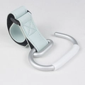 Universal stroller hook in light blue leather with a durable silver alloy D-ring buckle - Blue (1 Pack)