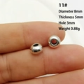 Détail macro d'une perle intercalaire flocon d'argent 8mm avec trou 3mm pour bijoux DIY - Style 11#