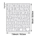 1-Zoll Alphabet- und Zahlen-Schablonenbogen für DIY-Scrapbooking und Tagebuchgestaltung - Handschrift Weiß (P217)