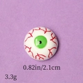 Detailed view of Halloween resin eyeball accessory with red veins for DIY crafts - Green Iris Eyeball