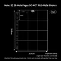 B5 26-hole clear card sleeve 12-pocket page size 26.8x20.4cm with 0.1mm thickness - B5 26 Holes 12-Pocket Pages 10 Sheets 121#