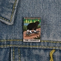 Enamel tarot cat pin featuring a black and white cat on a skateboard as The Chariot - XC709-The Chariot Cat