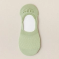 Breathable light green mesh no-show socks with crown pattern and non-slip heel design - Rhombus Mesh Invisible Women Socks / Green