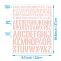 Pink alphabet stickers set in 0.5, 1, and 1.5 inch sizes for DIY scrapbooking - Pink