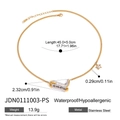 Collar de acero inoxidable chapado en oro 18k con colgantes de bota y estrella y medidas - Collar de estrella de bota de vaquero (JDN0111003-PS)