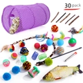 Lot de 30 jouets pour chat incluant un tunnel à pois violets et balles colorées - Lot No. 6