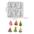 Silicone resin mold with dimensions for 6 styles of Christmas tree pendant jewelry - NO.4 Multi-Shape Christmas Tree Pendant