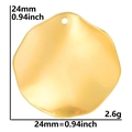 Tableau de taille détaillé du pendentif doré irrégulier en acier, mesurant 24mm et 2,6g - Polygone Irrégulier / Or