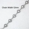 Catena a maglie a cuore da 12mm in acciaio inossidabile per gioielli fai da te - 3# Forma a Cuore (Larghezza 12mm)