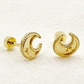 Minimalistische 14K vergoldete Edelstahl Ohrstecker mit Mond und Stern und Schraubverschluss - Mond & Stern