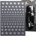Silver star nail stickers in various sizes with metallic finish and STZ-X005 model - STZ-X005 White Stars