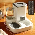 Pet automatic feeder and waterer set with grey ceramic bowl for cats and dogs - Ceramic Model (Gen 1) / Feeding and Watering Integrated Machine / Premium Grey