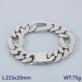 Pulsera cubana plateada con pedrería brillante medida 215x20mm peso de 75g - Pulsera / Color Acero (Plata)