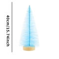 Sapin de Noël bleu en forme de brosse avec socle en bois, hauteur 40cm pour déco - 40CM / Bleu