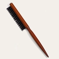 Boar bristle teasing brush with red-brown wood handle for professional hair styling - Wooden Handle Without Nylon Teeth / Red Brown