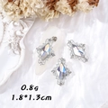 Silver AB crystal diamond nail art charm, rhombus shape, size 1.8x1.3cm and weight 0.8g - Diamond