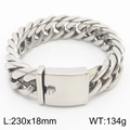 Pulsera de cadena cubana para hombre de acero inoxidable plateado pulido, de 18 mm ancho - 18mm Acero Pulido (KB39766-D)