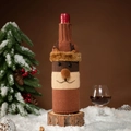 Housse de bouteille de vin de Noël en tricot élan avec de mignons bois de renne - Style Élan