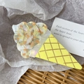 Pince à cheveux cornet de glace en acétate marbré crème avec design de cône jaune - Glace Jaune / Jaune