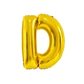Golden foil balloon in the shape of capital letter D for birthday party decorations - 32' Gold Chubby Letter Aluminum Foil Balloon (d)