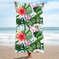 Double-sided microfiber beach towel with cactus succulent print for outdoor surfing - B27-Cactus Floral Watercolor Style