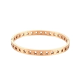 Detail of rose gold stainless steel bangle featuring hollow star patterns on white background - Rose Gold