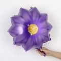 Single purple daisy-shaped foil balloon with yellow flower center for wedding decoration - 18 Inch Sunflower Purple