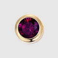 High quality round stainless steel DIY charm pendant with faceted purple zirconia. - Birthstone Pendant / June Purple - Gold