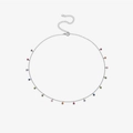 Collana in argento S925 con pendenti in zircone colorati su una catena sottile - Argento 925 / Argento