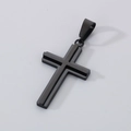 Minimalist double-layer black stainless steel cross pendant with metallic finish - Style A (Without Chain) / Black