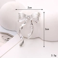 Macro di ciondolo a fiocco argento con strass bianchi, dimensioni 2x3cm e 3,5g - 20mm*30mm / Fiocco con strass argento