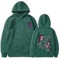 Sweat à capuche vert foncé avec imprimé papillon violet au dos et texte Hope of it all - S / Hauts / Vert Foncé 311