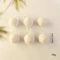 Set di 6 palline di Natale in lana color crema, 5cm, per decorazioni natalizie fai da te - Beige