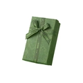Scatola regalo rettangolare verde bosco con rilievi floreali e fiocco di seta - Verde Foresta Floreale Rilievo / Medio / Verde