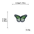 Green gradient butterfly embroidery patch with dimensions 4.4cm x 2.5cm and white dots - Small / With Adhesive / Verdant