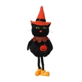 Λούτρινη μαύρη γάτα Halloween με πορτοκαλί καπέλο μάγισσας και μπότες για διακόσμηση - Κρεμαστό Μαύρη Γάτα με Στρογγυλή Κοιλιά