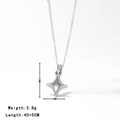 Silver star pendant titanium steel necklace for DIY jewelry making 40 plus 5cm chain - Silver (Platinum Plated)