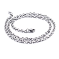 Elegante Halskette aus silbernem Edelstahl mit sicherem Karabinerverschluss für Damen - 500mm x 3.5mm(KN80678-Z) / Silber