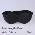 Women's 5.8cm wide elastic black belt with 85cm length and elegant infinity bow buckle - 85cm Extended / Black