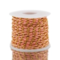 Cadena de acero inoxidable esmaltado rosa 3,7 mm en carrete para creación de joyas - Rosa