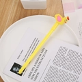 Cute yellow chick cartoon gel pen with a creative 3D charm on a bright plastic barrel - Swan Yellow