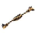Durable black and gold braided cotton rope toy for medium and large dogs teething - TB13116-Style 1 (Black-Yellow Spiral) / Black and Yellow
