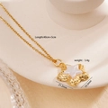 Gold plated 18K star necklace with white shell inlay, size 21.2mm x 19.3mm - Star (950) / Gold