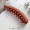 Matte dark reddish-brown banana hair clip with grip teeth for elegant high ponytail - 13x3cm / Frosted Red