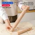 Large wooden rolling pin with cat pattern engraving for baking, size 38x4.7cm - Beech Wood Rolling Pin - Large